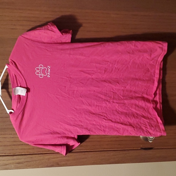 Size S Pink and White Design Paw Print PAWZ Shirt - Picture 3 of 3